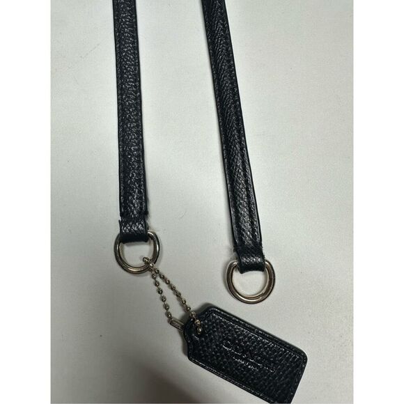Coach Shoulder Strap With Black Pebbled Leather Key Fob Hanging Bag Tag - Picture 3 of 10